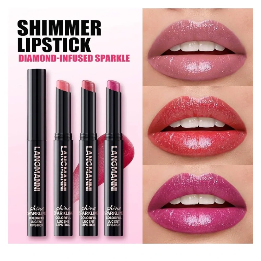 10Pcs Sparkling Lipstick Lip Gloss Long Lasting Waterproof Moisturizer Lip Balm